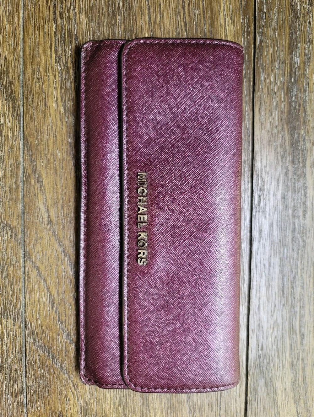 Michael Kors Plum Saffiano Leather Continental Wallet